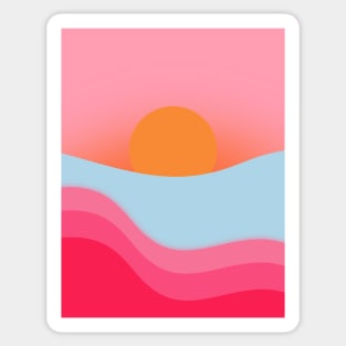 Neon Sunset - Simple Sunset/Sunrise Design Sticker
